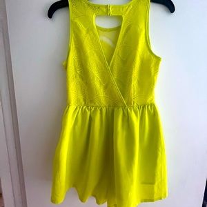 Finders Keepers Wager of Love neon lace romper/playsuit